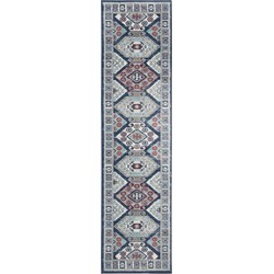 Safavieh Tribal Inspired Indoor Woven Area Rug, Kazak Collection, KZK121, in Blauw & Grijs, 61 X 244 cm
