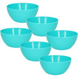 Plasticforte kommetjes/schaaltjes - 6x - kunststof - D14xH6 cm - blauw - Kommetjes