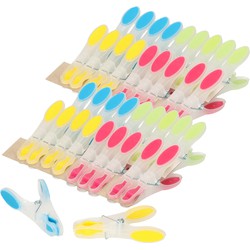 Wasknijpers soft grip - 60x - kunststof - 8 cm - wasgoed knijpers - Knijpers