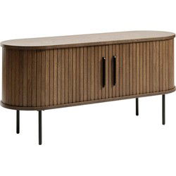 Tv-Meubel Eikenhout Smoked - 40x120x55cm - Schuifdeuren - Nola