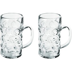 2x Bierfeest glazen/pullen 1.3 liter van onbreekbaar kunststof - Bierglazen