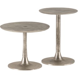 Palermo bijzettafel, set van 2, Silver Antique, medium