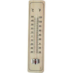 Alma garden binnen/buiten thermometer - hout 22 cm - Buitenthermometers