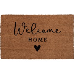 Clayre & Eef Deurmat 75x45 cm Bruin Kokosvezel PVC WELCOME HOME Kokosmat