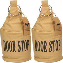 Esschert Design Deurstopper - 2x - canvas - bruin - 2,7kg - 28 cm - Deurstoppers