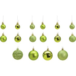 100x stuks kunststof kerstballen lime groen 3, 4 en 6 cm - Kerstbal