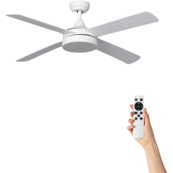 Plafondventilator Renzo met verlichting - Ø132cm - 6 snelheden- Afstandsbediening - Wit