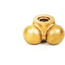 Candle holder - Scrotum - Polyresin - Gold - 7,5x5,5x4cm