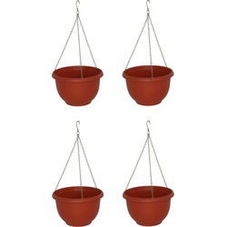 HANGENDE PLANTENBAK BLOEMPOT MET KETTING diameter 25cm-set 4 stuks