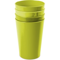 Hega Hogar Onbreekbare drinkglazen - 4x stuks - kunststof - groen - 300 ml - camping/kinderen - Drinkglazen