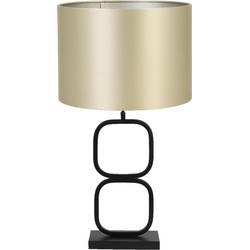 Tafellamp Lutika/Kalian - Zwart/Goud - Ø30x67cm
