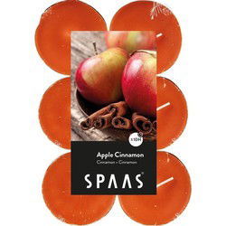 Spaas maxi waxinelichtjes - 48x - Apple Cinnamon - 10 branduren - geurkaarsen