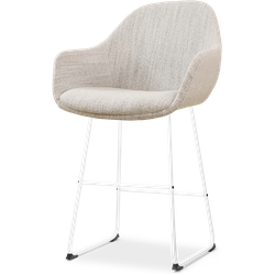 Nino-Mae barkruk beige gemêleerd - wit onderstel - 65 cm