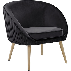 Beliani TROMSO - Fauteuil-Zwart-Fluweel