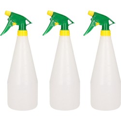 3x stuks groen/gele plantensproeiers 1 liter - Plantenspuiten