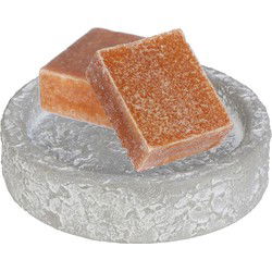 Ideas4seasons Amberblokjes/geurblokjes cadeauset - amber geur - inclusief schaaltje - Amberblokjes