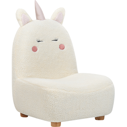 Beliani LULEA - Kinderfauteuil-Wit-Bouclé