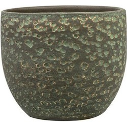 Ter Steege Plantenpot/bloempot Lava Stone - groen - D21 x H19 cm - Plantenpotten