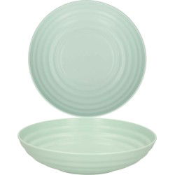Plasticforte diep soep bord - 4x - groen - kunststof - D19 cm - Diepe borden
