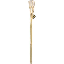 Bamboe tuinfakkel - citronella - met LED verlichting - 76 cm - Fakkels