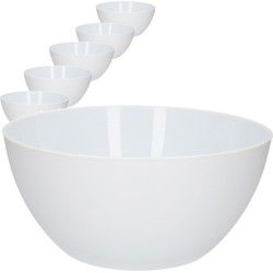 PlasticForte schaaltjes/kommetjes - 12x - Dia 14 cm - wit 750 ml - Serveerschalen