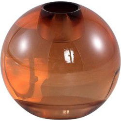 PTMD Kandelaar Mezzi3 - 8x8x7 cm - Glas - Bruin
