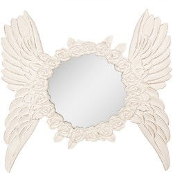 Clayre & Eef Spiegel Beige MDF Vleugels