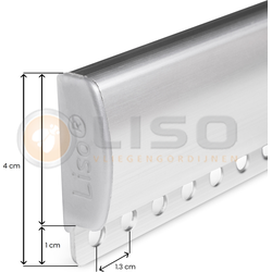 Originele Luxe Liso ® P78 Ophangrail voor Miami of Kettinggordijn - Prijs per centimeter