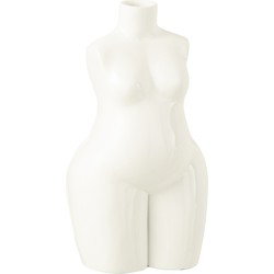 J-line - Vase Vrouw Lichaam Polyresin Glanzend Wit Small - 17x13x31.5cm