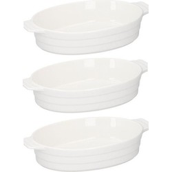 3x Ovenschalen ovaal keramiek 31 cm - Ovenschalen