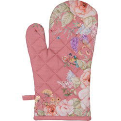 Clayre & Eef Ovenwant Roze Katoen Bloemen