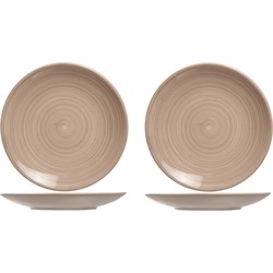 2x stuks diner borden Turbolino beige/bruin 27 cm - Ontbijtborden