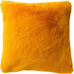 Dutch Decor ZAYA - Sierkussen 60x60 cm - bontlook - effen kleur - Golden Glow - geel - Dutch Decor