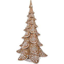 Clayre & Eef Kerstdecoratie met LED-verlichting Kerstboom 42 cm Bruin Kunststof