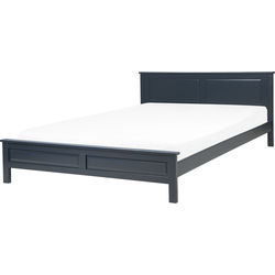 Beliani OLIVET - Tweepersoonsbed-Blauw-Dennenhout