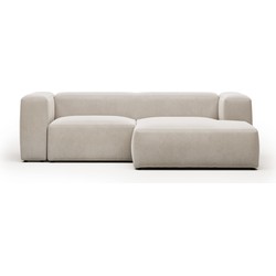 Kave Home - 2-zitsbank Blok beige met chaise longue rechts 240 cm