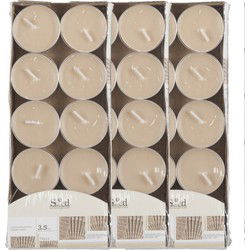 Geurtheelichtjes - 40x stuks - cederhout - beige - was - 3,5 uur - geurkaarsen