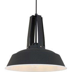 Zwarte stoere hanglamp Mexlite Eden Wit