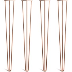 The Hairpin Leg Co. - Hairpin Legs - 10mm - Werkbladpoten - 3 Staven - Koper