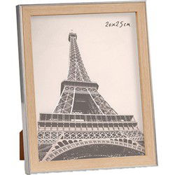 Arte r Fotolijstje - zilverkleurig met hout - voor foto 20x25 cm - Fotolijsten