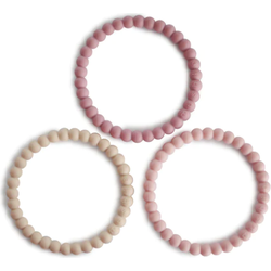 Mushie MUSHIE - SILICONE BRACELET(3pack)linen/peony/pale pink