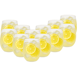 OTIX Kunststof Drinkglazen - 12 Stuks - Waterglazen - Limonadeglazen - Strand - Camping Servies - 400ML - Glazen - OCEANI