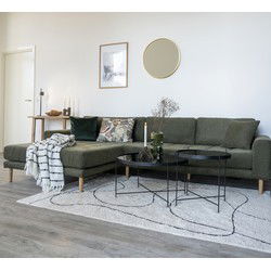 Vloerkleed - Katoen - Wit/Zwart - 200x300x1cm - Kleed Tampa