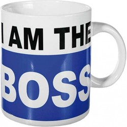 Koffiebeker - I am the boss - Groot formaat - 1000 ml - cadeau - Bekers