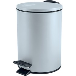 Spirella Pedaalemmer Cannes - ijsblauw - 5 liter - metaal - L20 x H27 cm - soft-close - toilet/badkamer - Pedaalemmers