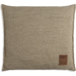 Knit Factory Zoë Sierkussen - Olive Mêlee - 50x50 cm - Inclusief kussenvulling