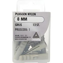 Pluggen 8mm nylon grs 12st