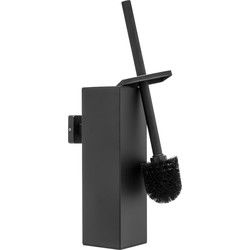 XIVADA Toiletborsterhouder Cira - Vierkant - Boren - Rvs - Zwart