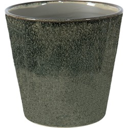 Clayre & Eef Bloempot  Ø 19x18 cm Groen Keramiek Rond Bloempot binnen