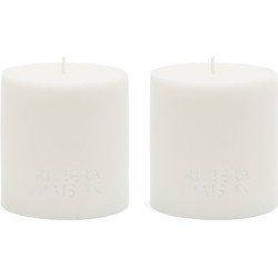 Riviera Maison - Kaarsen - Pillar Candle ECO off-white 10x10 - Wit - Set van 2 stuks